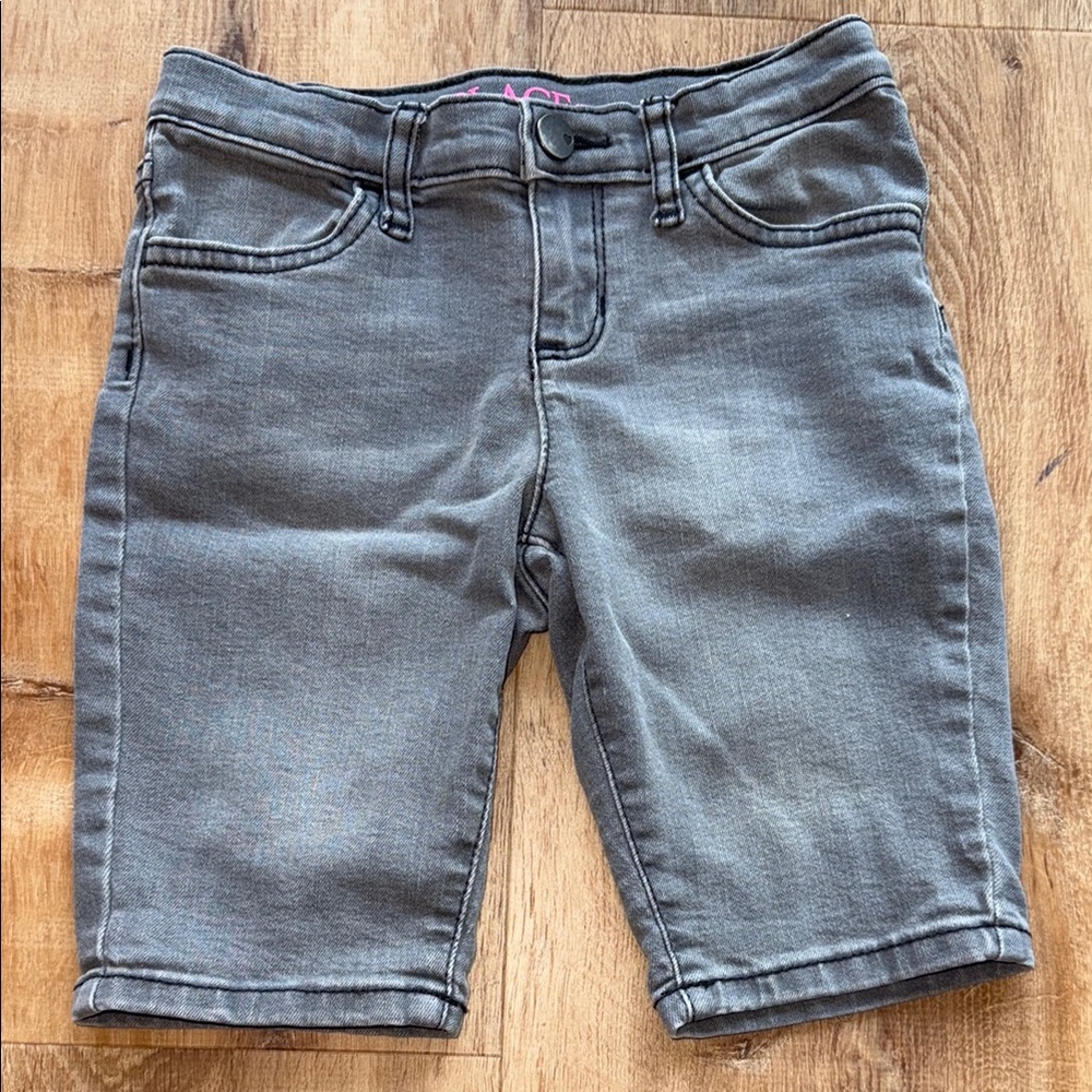 Kids Gray Denim Bermuda Shorts